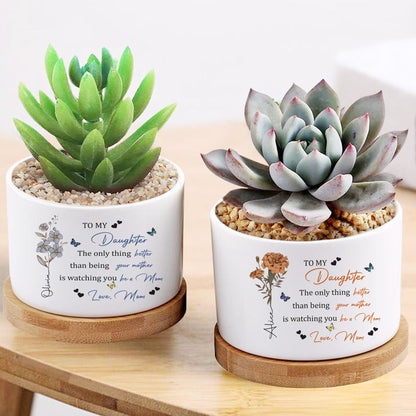Personalized Mom to Daughter Gift Plant Pot, Custom Daughter Flower Ceramic Pot, Mother's Day Gift, Daughter Gift From Mama