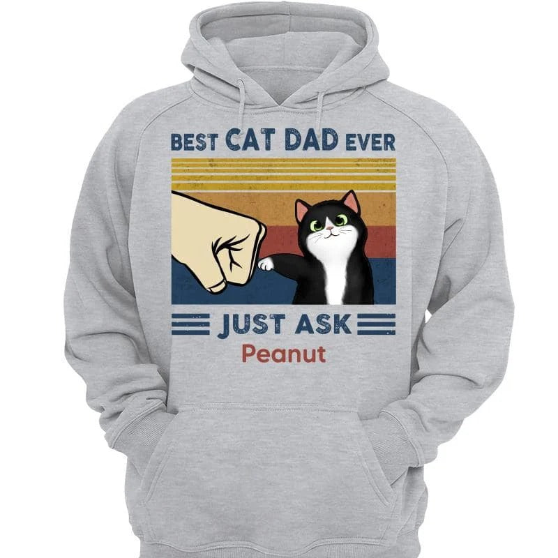 Perfect Gift for Cat Dads - Custom Cat Fist Bump - Personalized Shirt - Perfect Gift for Cat Dads