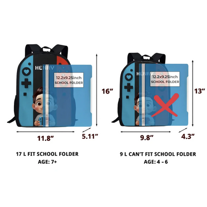 Gamer Design for Boys Girls - Personalized Backpack - Back to School Backpack for Kids