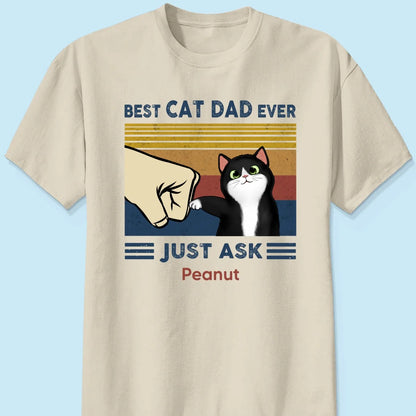 Perfect Gift for Cat Dads - Custom Cat Fist Bump - Personalized Shirt - Perfect Gift for Cat Dads