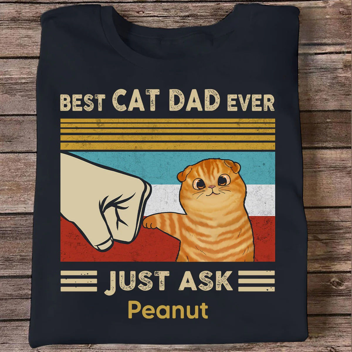Perfect Gift for Cat Dads - Custom Cat Fist Bump - Personalized Shirt - Perfect Gift for Cat Dads