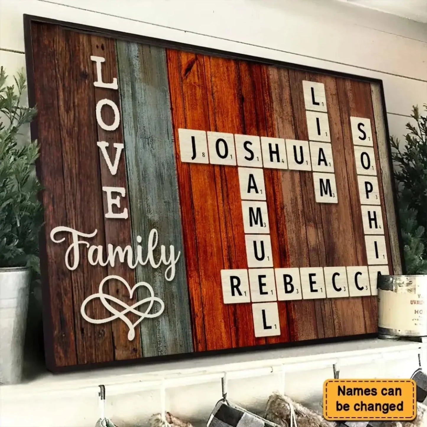Family Name Crossword Puzzle Art – Personalized Poster/Canvas – Unique Custom Gift for Families & Loved Ones