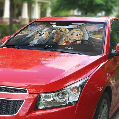 Life Is Better With My Dog - Personalized Car Sunshade, Gift for Dog Dad, Dog Mom