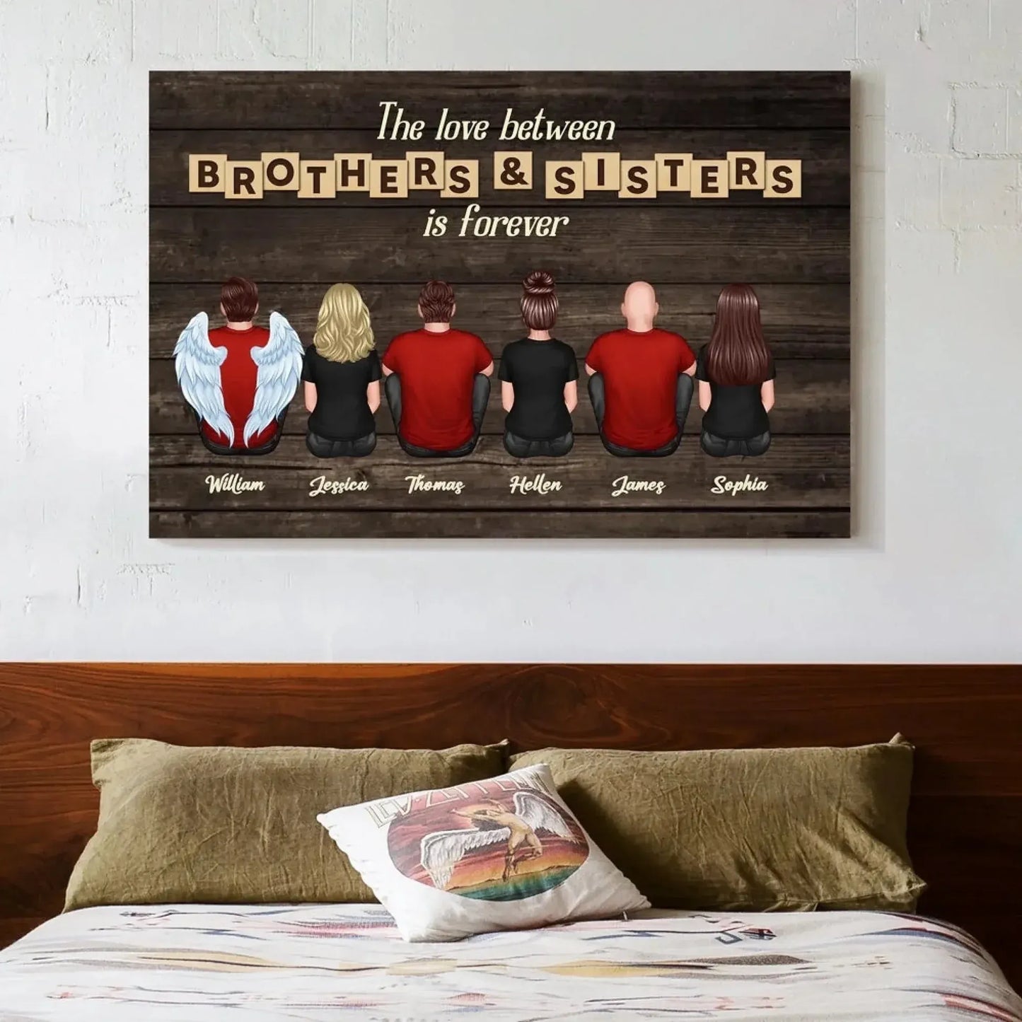 The Love Between Brothers & Sisters Is Forever – Personalized Cartoon Siblings Poster/Canvas with Names