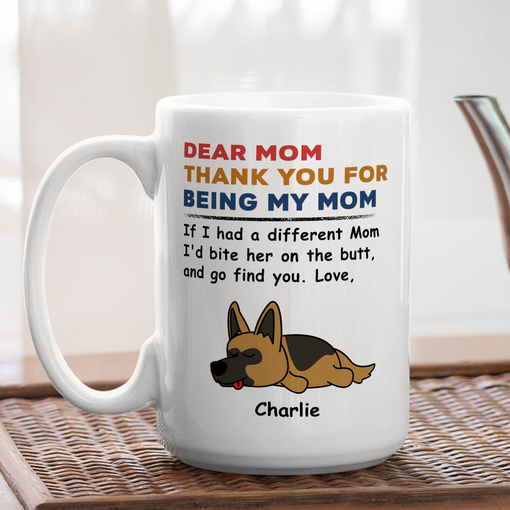 Bite The Butt - Personalized Custom Coffee Ceramic Mug, Gift for Dog Lovers, Father Mother Day Gift