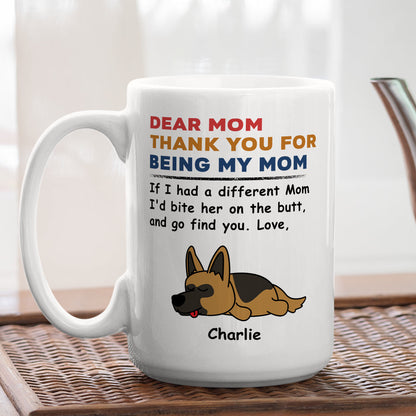 Bite The Butt - Personalized Custom Coffee Ceramic Mug, Gift for Dog Lovers, Father Mother Day Gift