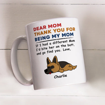 Bite The Butt - Personalized Custom Coffee Ceramic Mug, Gift for Dog Lovers, Father Mother Day Gift