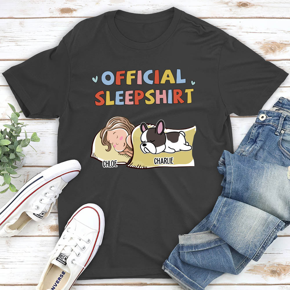 Sleeping Dog Sleepshirt - Personalized Custom T-shirt Sweatshirt for Dog Lover, Gift for Wife & Husband