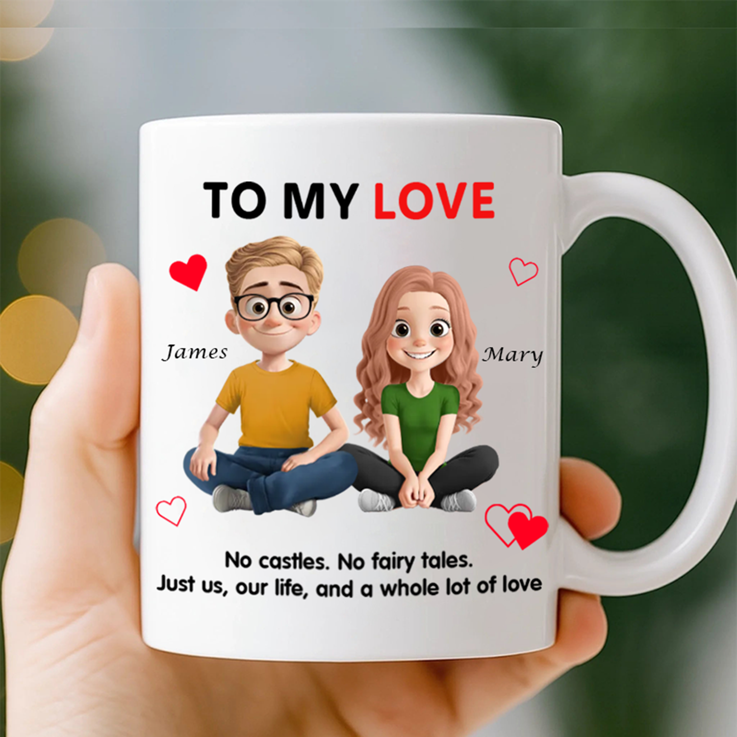 Personalized To My Love Ceramic Mug, Anniversary Valentine Christmas Wedding Gifts For Husband And Wife, Him And Her - My Forever Starts And Ends With You