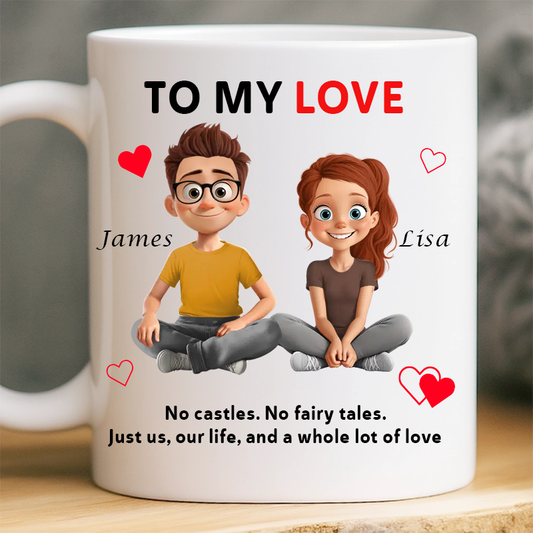 Personalized To My Love Ceramic Mug, Anniversary Valentine Christmas Wedding Gifts For Husband And Wife, Him And Her - My Forever Starts And Ends With You