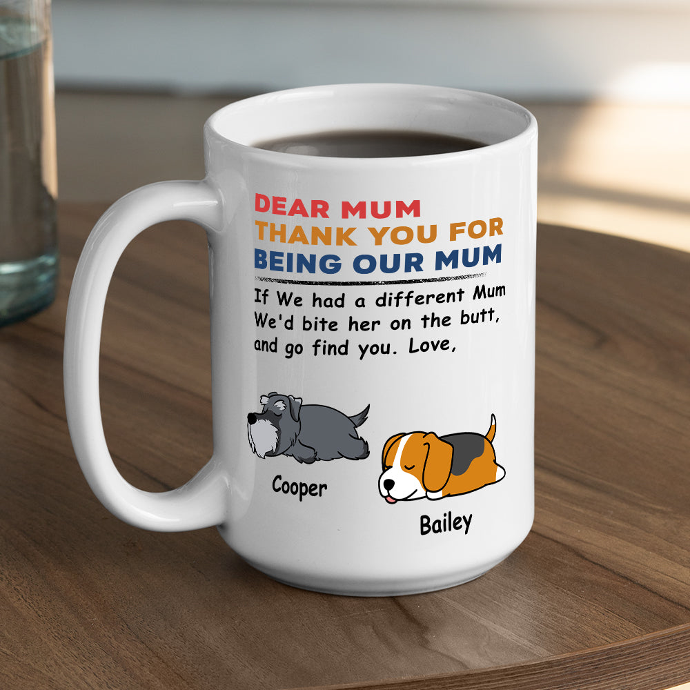 Bite The Butt - Personalized Custom Coffee Ceramic Mug, Gift for Dog Lovers, Father Mother Day Gift