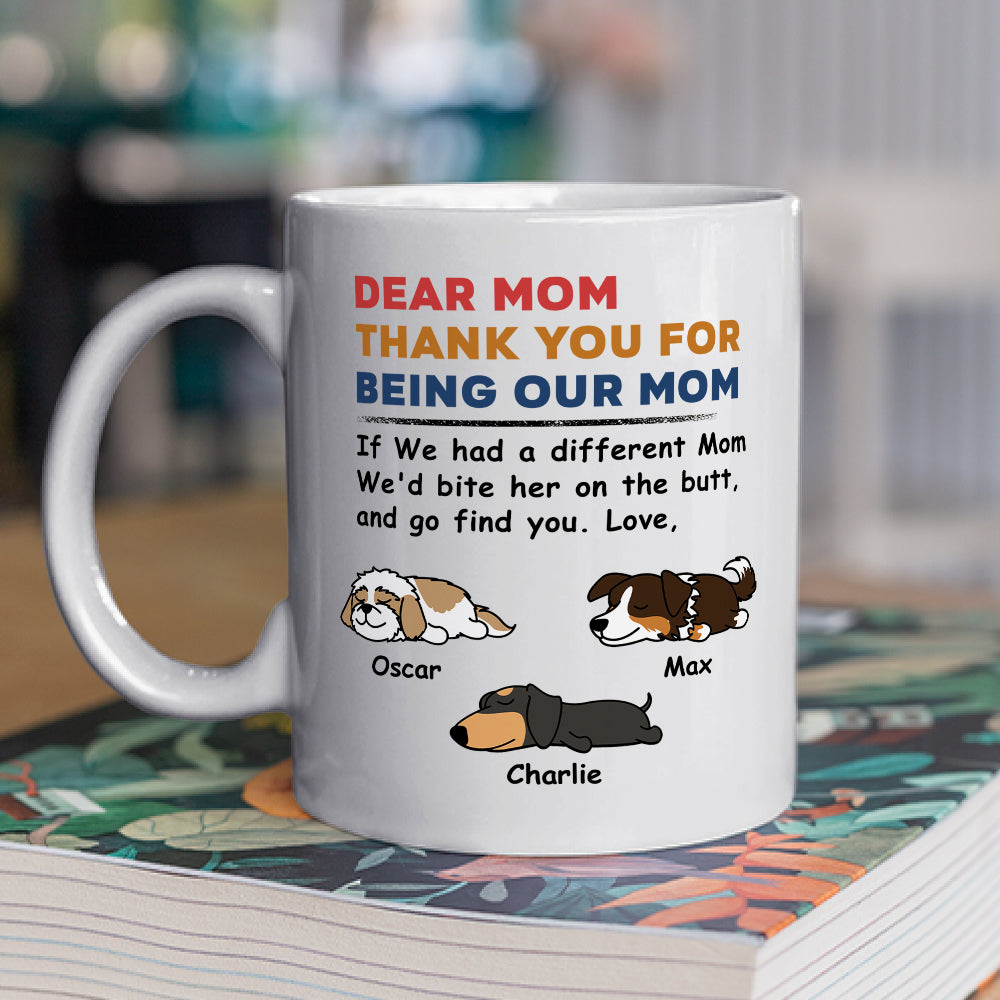 Bite The Butt - Personalized Custom Coffee Ceramic Mug, Gift for Dog Lovers, Father Mother Day Gift