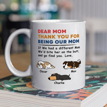 Bite The Butt - Personalized Custom Coffee Ceramic Mug, Gift for Dog Lovers, Father Mother Day Gift