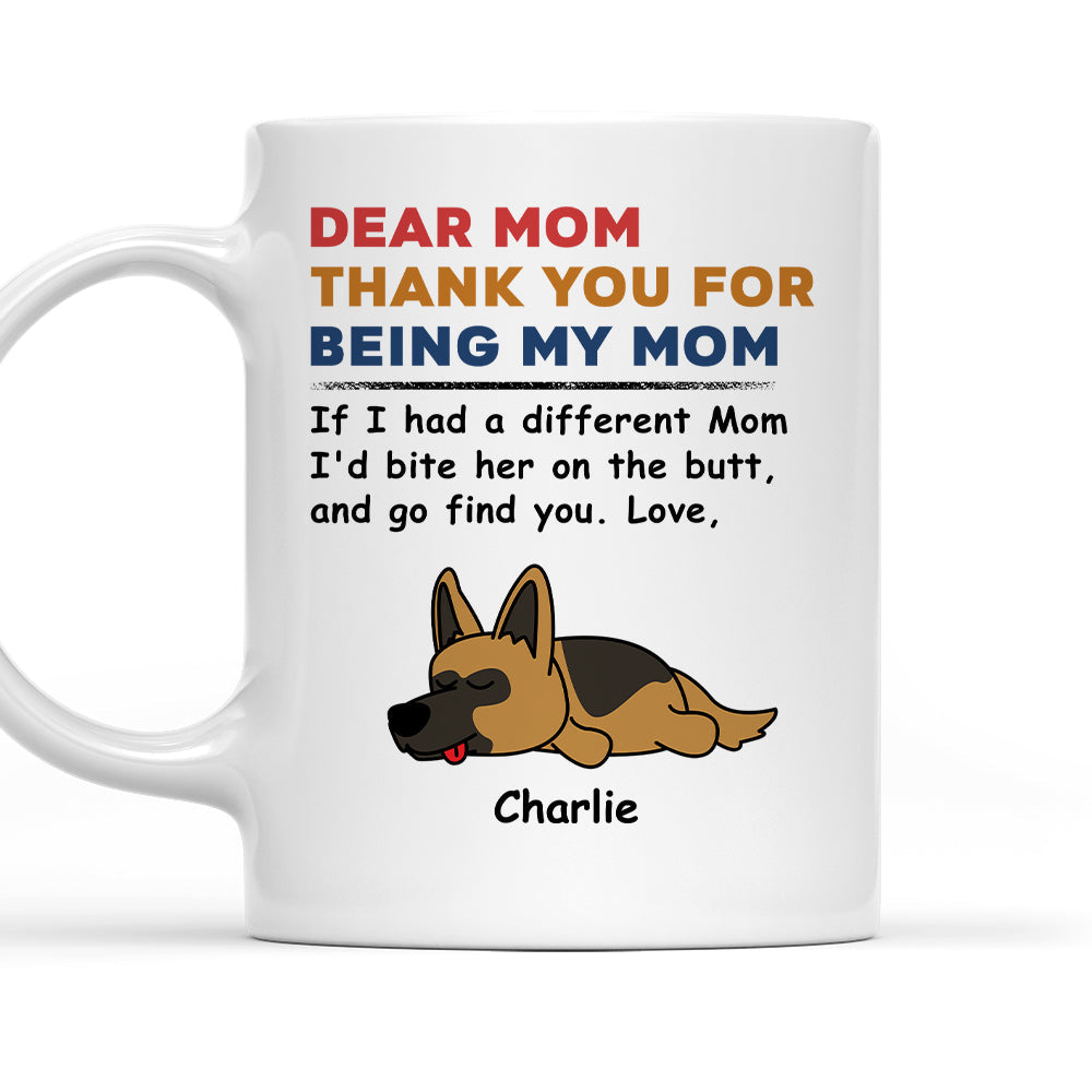 Bite The Butt - Personalized Custom Coffee Ceramic Mug, Gift for Dog Lovers, Father Mother Day Gift
