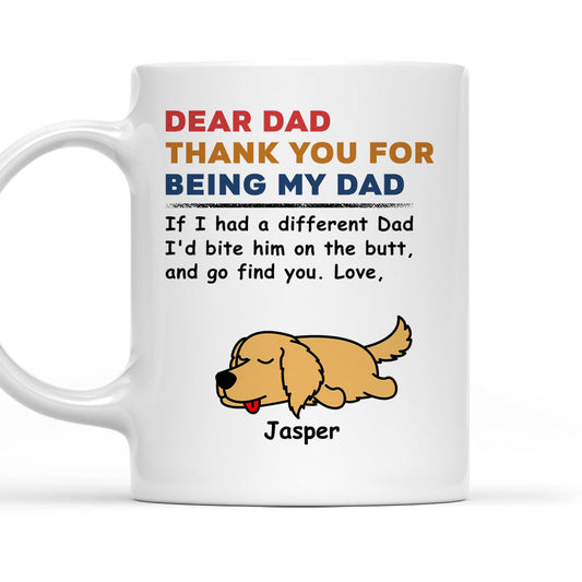 Bite The Butt - Personalized Custom Coffee Ceramic Mug, Gift for Dog Lovers, Father Mother Day Gift