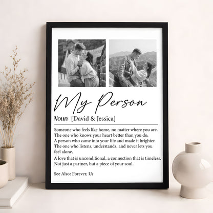 My Person Definition Anniversary Gift, Valentines Gift - Personalized Photo Poster