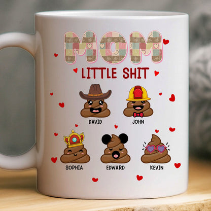 Family Funny Kids, Mom And Children White Ceramic Mug, Gift for Mom, Grandma, Mother's Day Coffee Mug