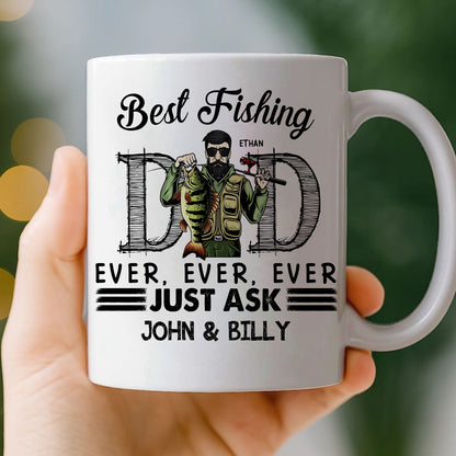 Best Fishing Dad Ever - Gift For Dad - Personalized Ceramic Mug, Gift for Daddy, Father's Day Gift