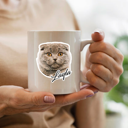Custom Photo Ceramic Mug - Personalized Birthday Gifts For Dog Cat Lovers, Dog Dad And Mom, Cat Owners - Home Feels Warmer With You