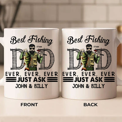 Best Fishing Dad Ever - Gift For Dad - Personalized Ceramic Mug, Gift for Daddy, Father's Day Gift