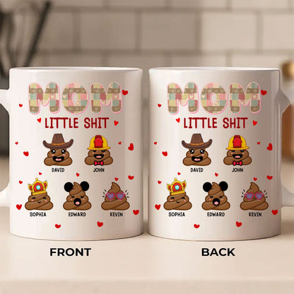 Family Funny Kids, Mom And Children White Ceramic Mug, Gift for Mom, Grandma, Mother's Day Coffee Mug