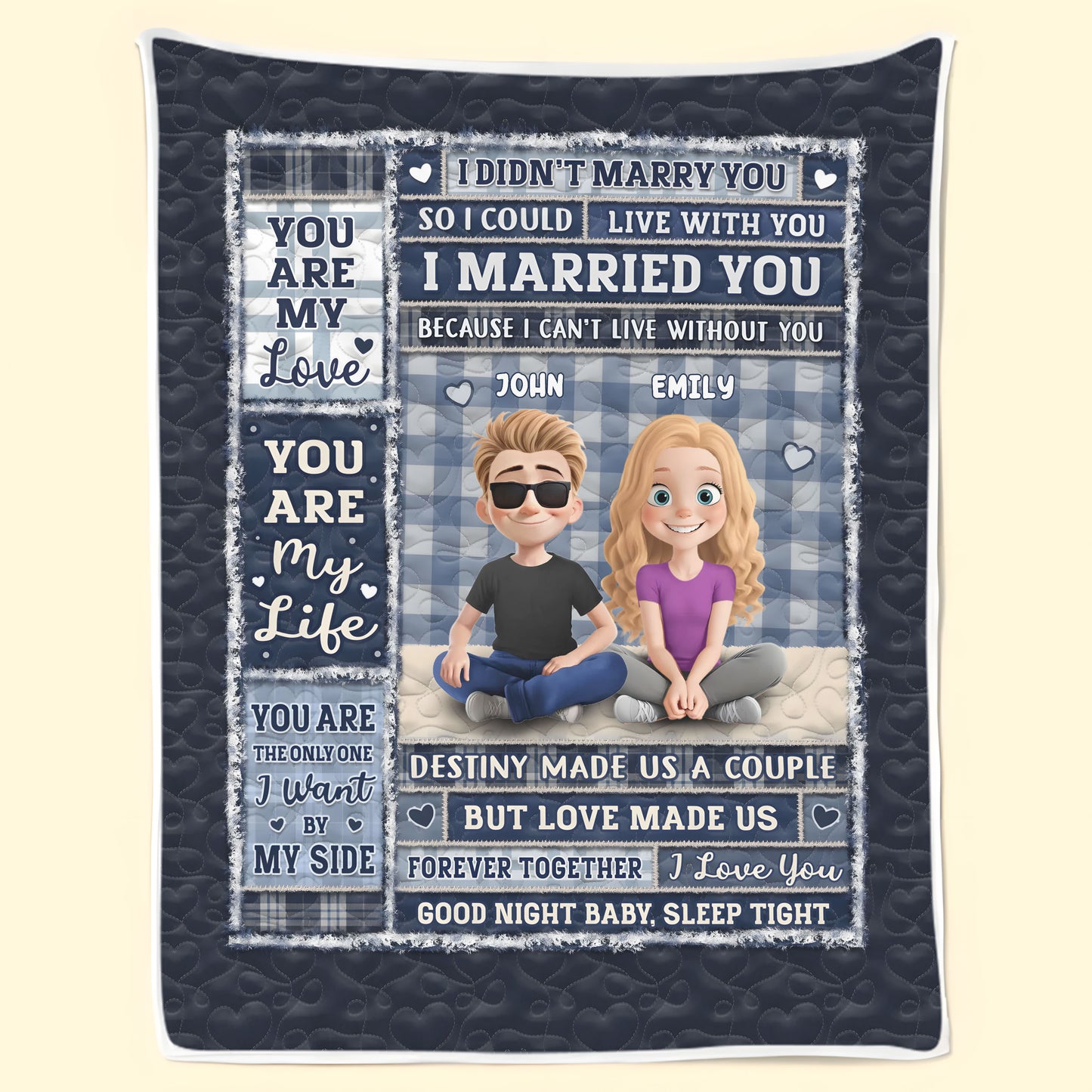 The Love Of My Life - Couple Personalized Custom Blanket - Gift For Husband Wife, Anniversary