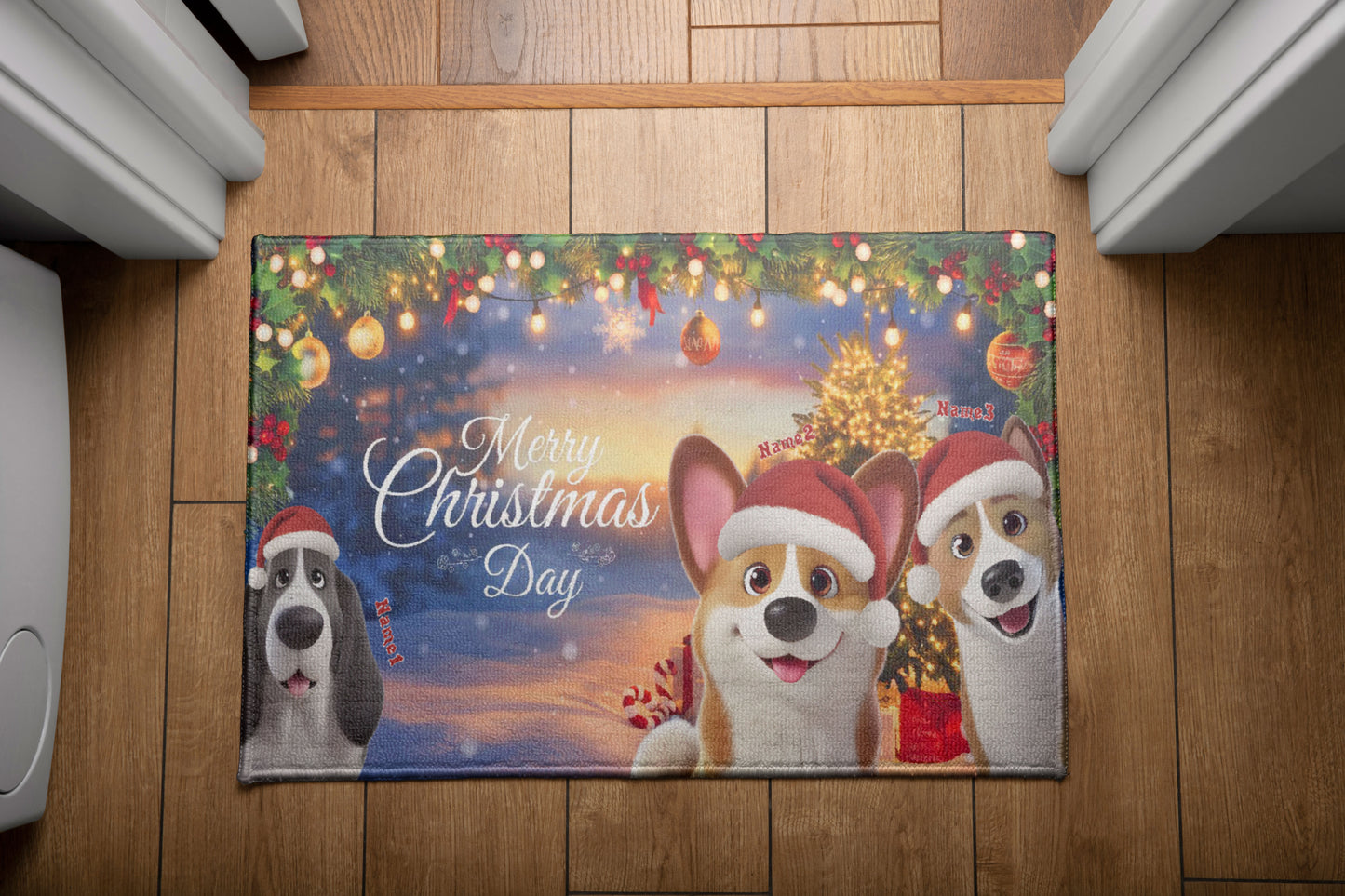 Merry Christmas Dog Lover Doormat, Dog Personalized Home Decor Mat, Xmas Gift For Pet Owners, Pet Lovers Gift Idea