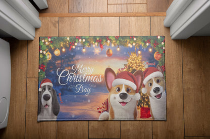 Merry Christmas Dog Lover Doormat, Dog Personalized Home Decor Mat, Xmas Gift For Pet Owners, Pet Lovers Gift Idea