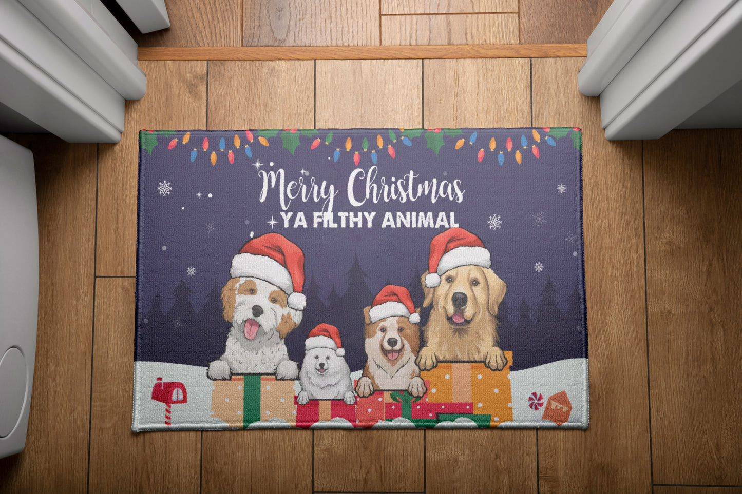 Merry Christmas Dog Mom Home Doormat, Dog Personalized Home Decor Mat, Xmas Gift For Pet Owners, Pet Lovers Gift Idea