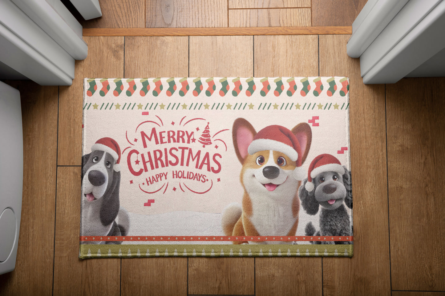 Merry Xmas Dog Lover Doormat, Dog Personalized Home Decor Mat, Xmas Gift For Pet Owners, Pet Lovers Gift Idea