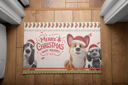 Merry Xmas Dog Lover Doormat, Dog Personalized Home Decor Mat, Xmas Gift For Pet Owners, Pet Lovers Gift Idea