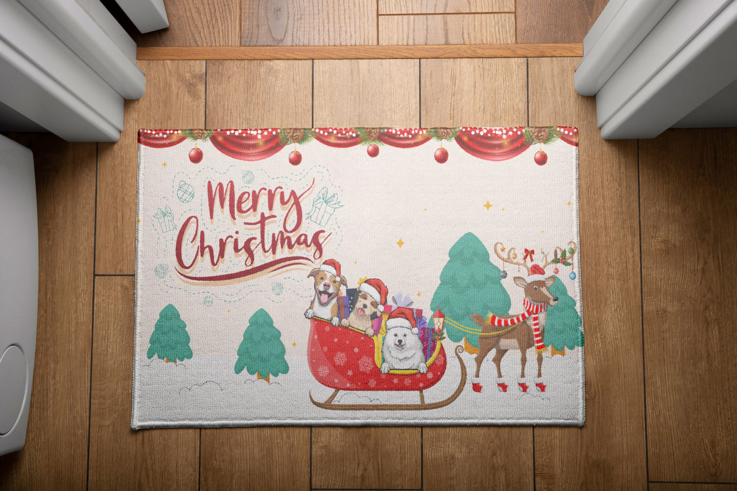 Dog Lover Merry Christmas Doormat, Dog Personalized Home Decor Mat, Xmas Gift For Pet Owners, Pet Lovers Gift Idea