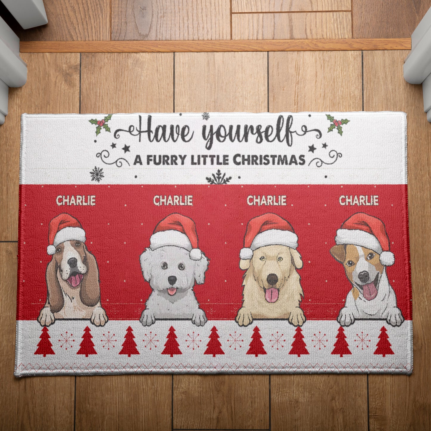 Have Yourself A Furry Little Christmas Dog Doormat, Dog Personalized Home Decor Mat, Xmas Gift For Dog Owners, Pet Lovers Gift Idea
