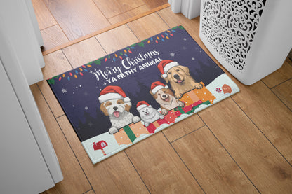Merry Christmas Dog Mom Home Doormat, Dog Personalized Home Decor Mat, Xmas Gift For Pet Owners, Pet Lovers Gift Idea