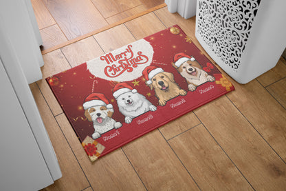 Merry Christmas Dog Lover Doormat, Dog Personalized Home Decor Mat, Xmas Gift For Pet Owners, Pet Lovers Gift Idea