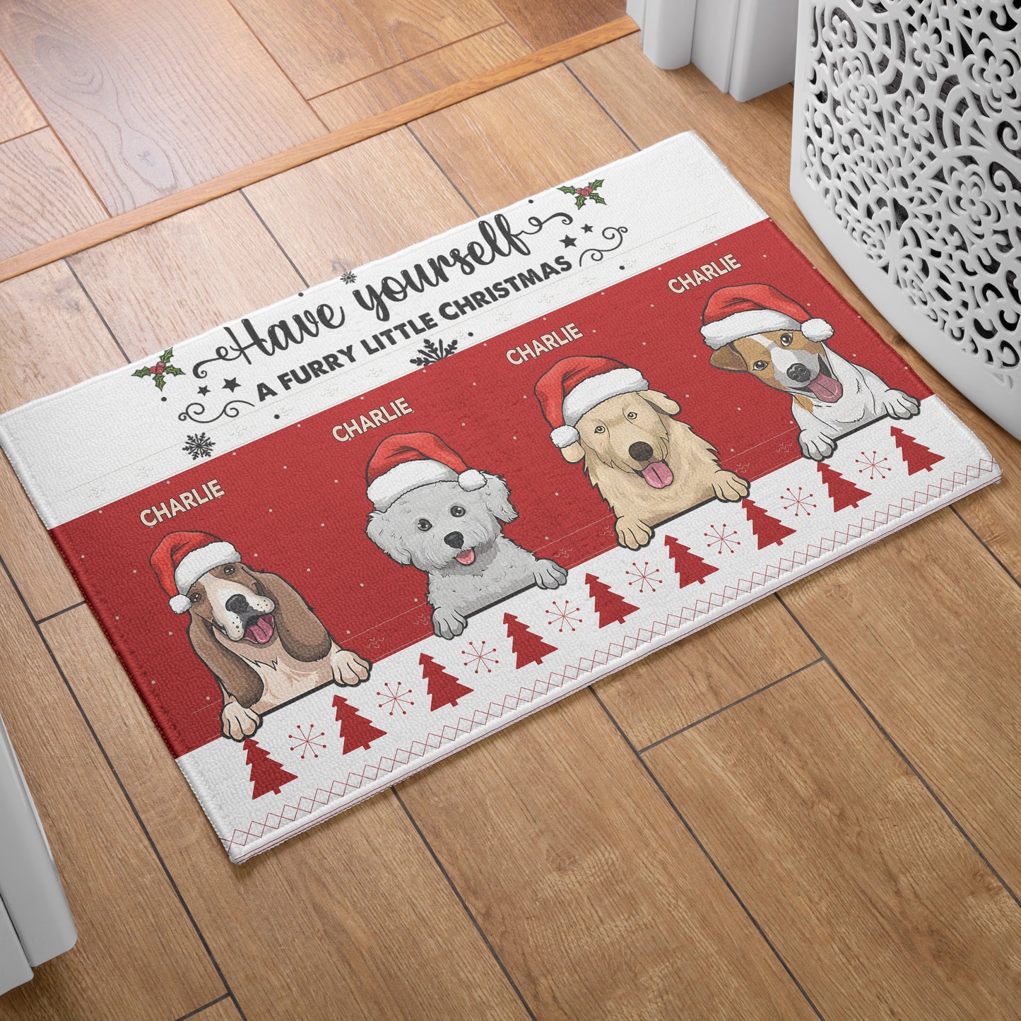 Have Yourself A Furry Little Christmas Dog Doormat, Dog Personalized Home Decor Mat, Xmas Gift For Dog Owners, Pet Lovers Gift Idea