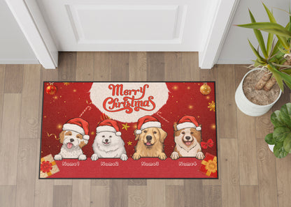 Merry Christmas Dog Lover Doormat, Dog Personalized Home Decor Mat, Xmas Gift For Pet Owners, Pet Lovers Gift Idea