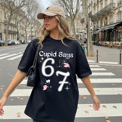 Cupid Days 67 Love v1 Graphic T-shirt, Funny 6 7 Valentines Day T-shirt, Sweatshirt, Hoodie, 6 7 Funny Number Meme Valentines Day T-Shirt