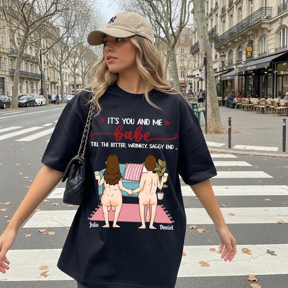 It's You And Me, Babe - Couple Personalized Custom T-shirt, Sweatshirt, Hoodie - Gift For Husband Wife, Anniversary