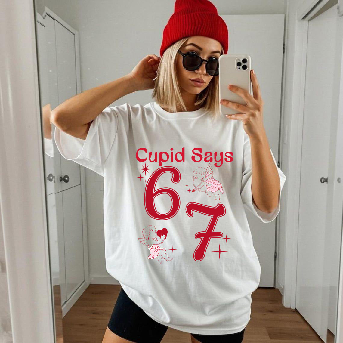 Cupid Days 67 Love v1 Graphic T-shirt, Funny 6 7 Valentines Day T-shirt, Sweatshirt, Hoodie, 6 7 Funny Number Meme Valentines Day T-Shirt