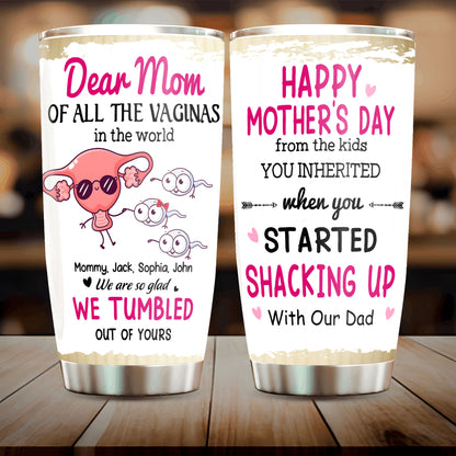Dear Mom Of All Vaginas In The World, Happy Mother's Day 20oz Tumbler Gift, Gift for Mommy