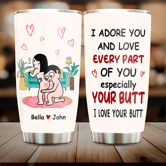 I Adore You 20oz Tumbler Cup With Romantic Couple - Personalized Gifts For Wife, Girlfriend