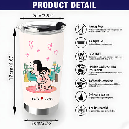 I Adore You 20oz Tumbler Cup With Romantic Couple - Personalized Gifts For Wife, Girlfriend