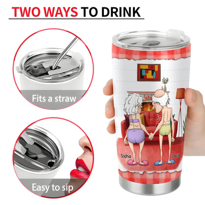 Personalized Funny Old Couple 20oz Tumbler - Christmas Gift Idea For Couple - I Never Thought I Would Accumulate Such Wealth