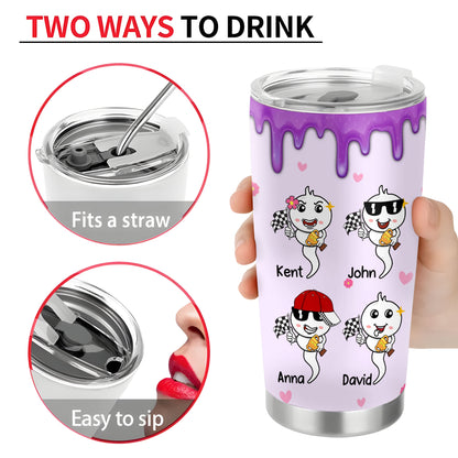 Mom Let Dad Enter Us Into A Race, Personalized 20oz Tumbler, Funny Sperm Champion Tumbler, Mother's Day Gift, Birthday Gift For Mom