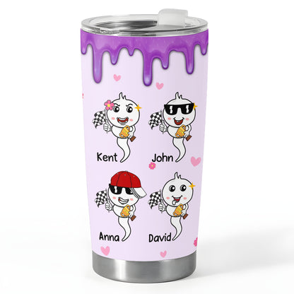 Mom Let Dad Enter Us Into A Race, Personalized 20oz Tumbler, Funny Sperm Champion Tumbler, Mother's Day Gift, Birthday Gift For Mom