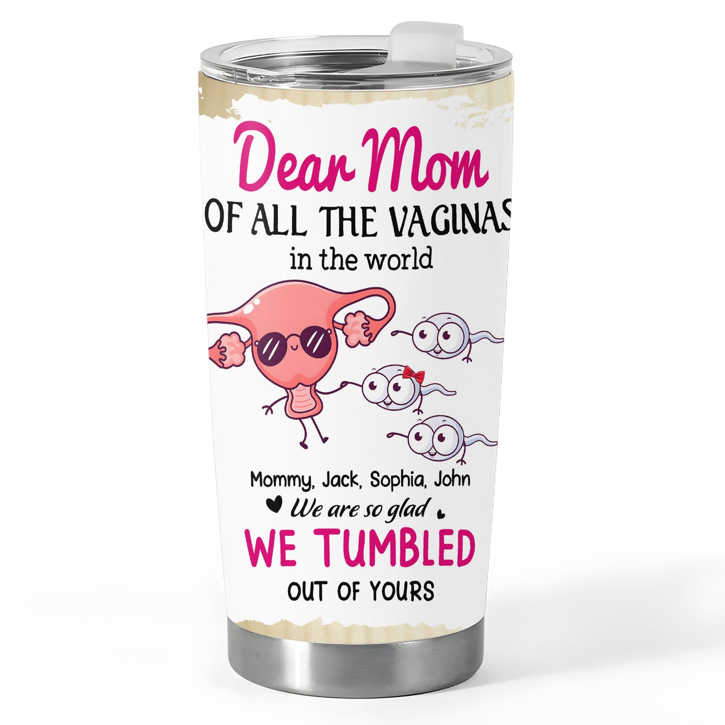 Dear Mom Of All Vaginas In The World, Happy Mother's Day 20oz Tumbler Gift, Gift for Mommy