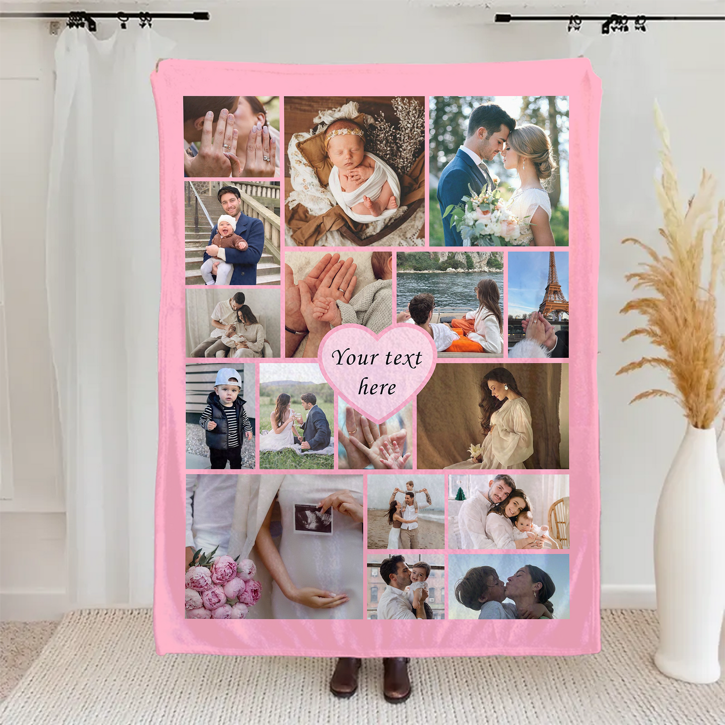 Personalized Photo Blanket, Photo Blanket with Text, Personalized Gift, Memorial Blanket, Anniversary Gift, Couples Gift, Gift for Her