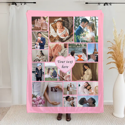 Personalized Photo Blanket, Photo Blanket with Text, Personalized Gift, Memorial Blanket, Anniversary Gift, Couples Gift, Gift for Her