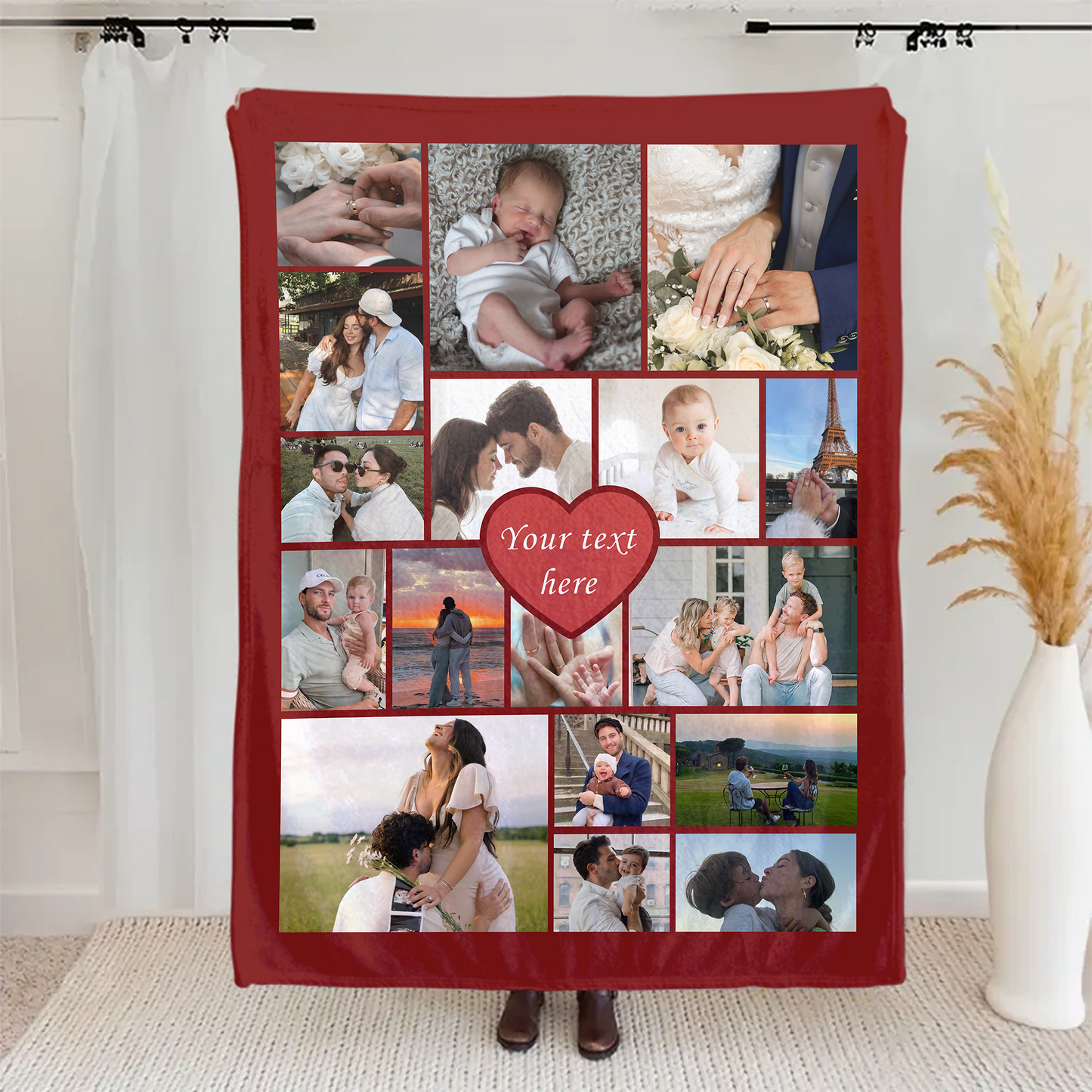 Personalized Photo Blanket, Photo Blanket with Text, Personalized Gift, Memorial Blanket, Anniversary Gift, Couples Gift, Gift for Her